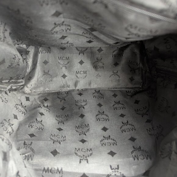 Vintage MCM Visetos Monogram Black Drawstring Nylon Backpack . main image 10